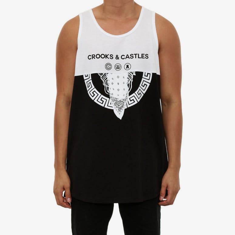 Defaced Bandit Tank Top White/black
