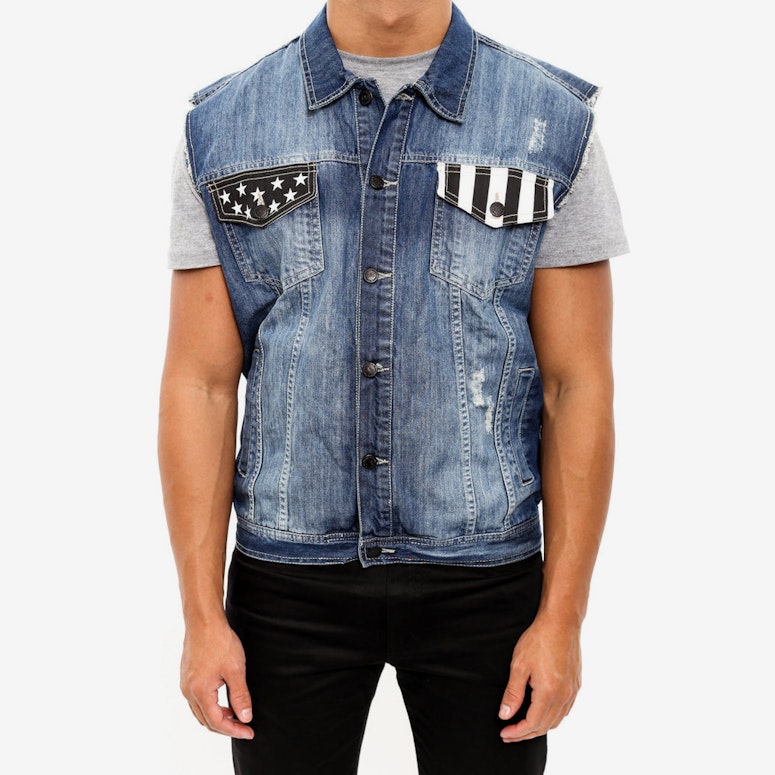 Nve Amero Denim Vest Blue