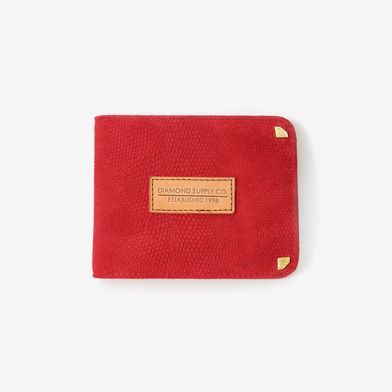Bifold Suede Liz Wallet Red