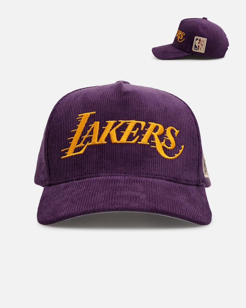 Mitchell & Ness Los Angeles Lakers 'Vintage Cord' Pro Pinch Corduroy Snapback Purple thumbnail - 0