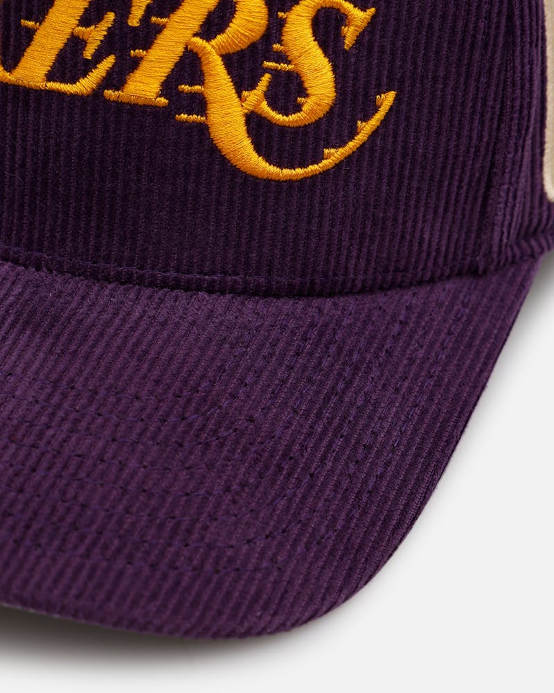 Mitchell & Ness Los Angeles Lakers 'Vintage Cord' Pro Pinch Corduroy Snapback Purple thumbnail - 1