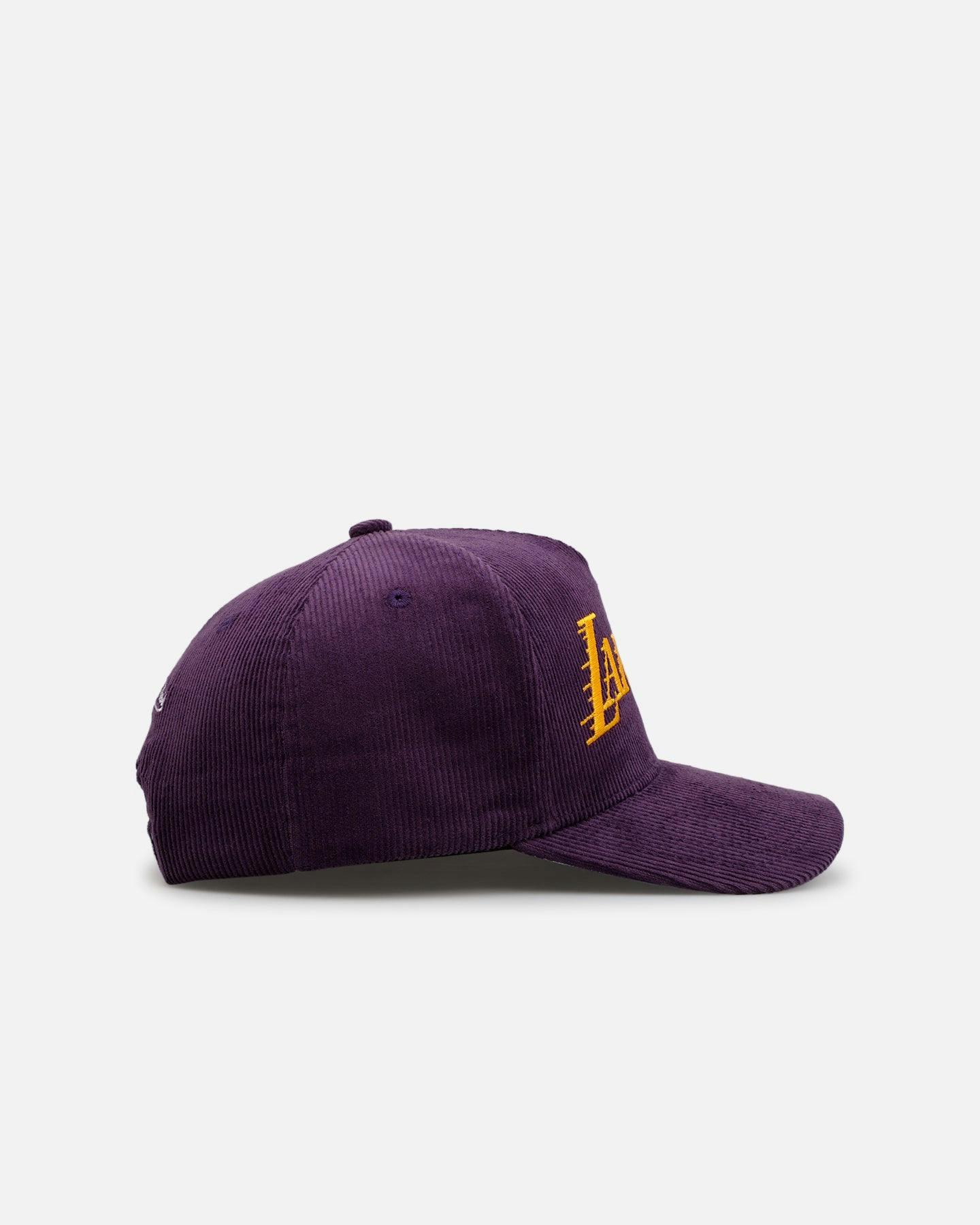 Mitchell & Ness Los Angeles Lakers 'Vintage Cord' Pro Pinch Corduroy Snapback Purple