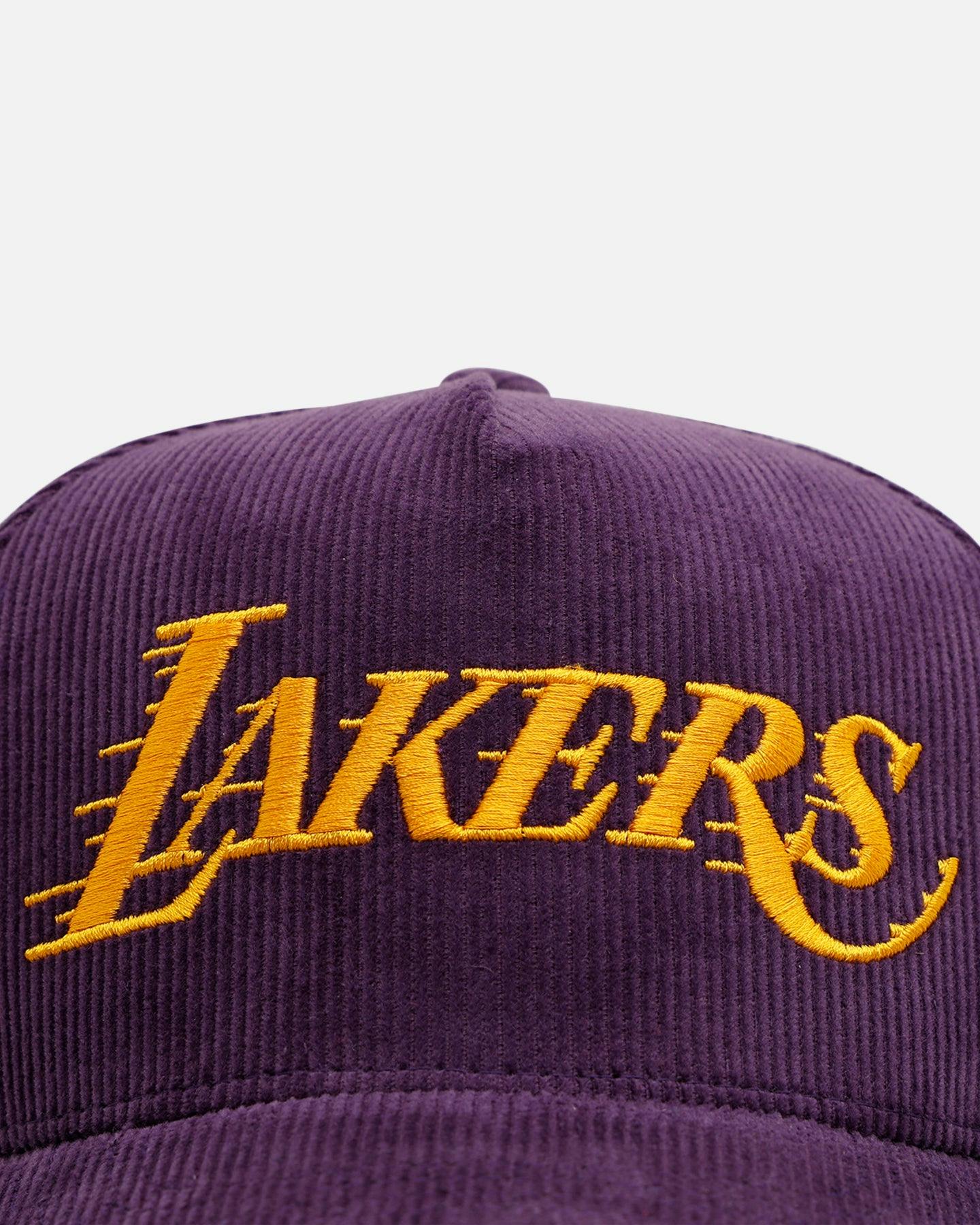 Mitchell & Ness Los Angeles Lakers 'Vintage Cord' Pro Pinch Corduroy Snapback Purple