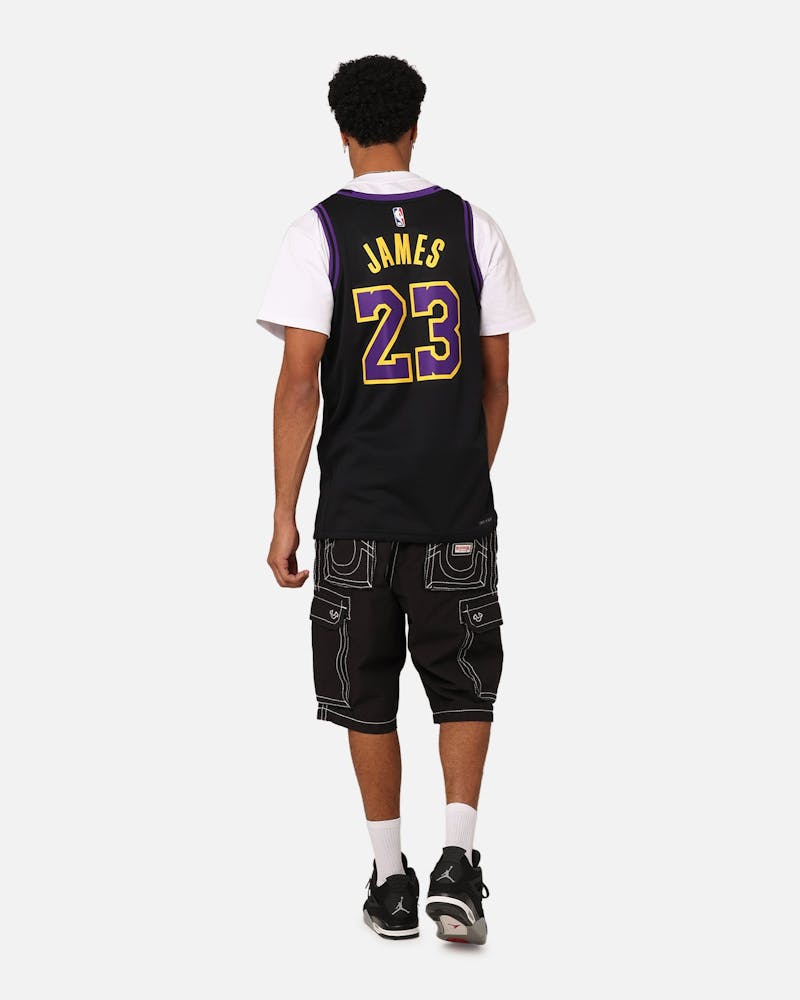 Nike Los Angeles Lakers Lebron James Dri-FIT Swingman Jersey Black thumbnail - 8