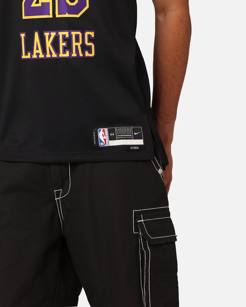 Nike Los Angeles Lakers Lebron James Dri-FIT Swingman Jersey Black thumbnail - 9