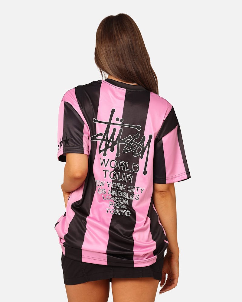 Stussy Football T-Shirt Black/Pink thumbnail - 1