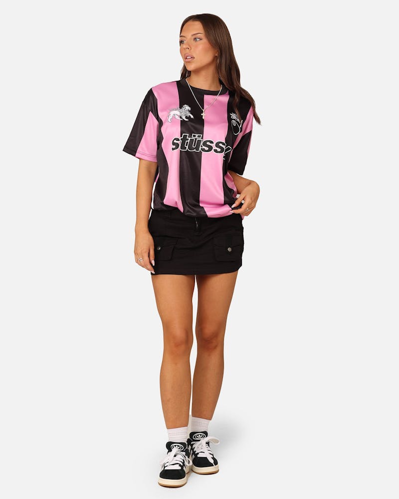 Stussy Football T-Shirt Black/Pink thumbnail - 2