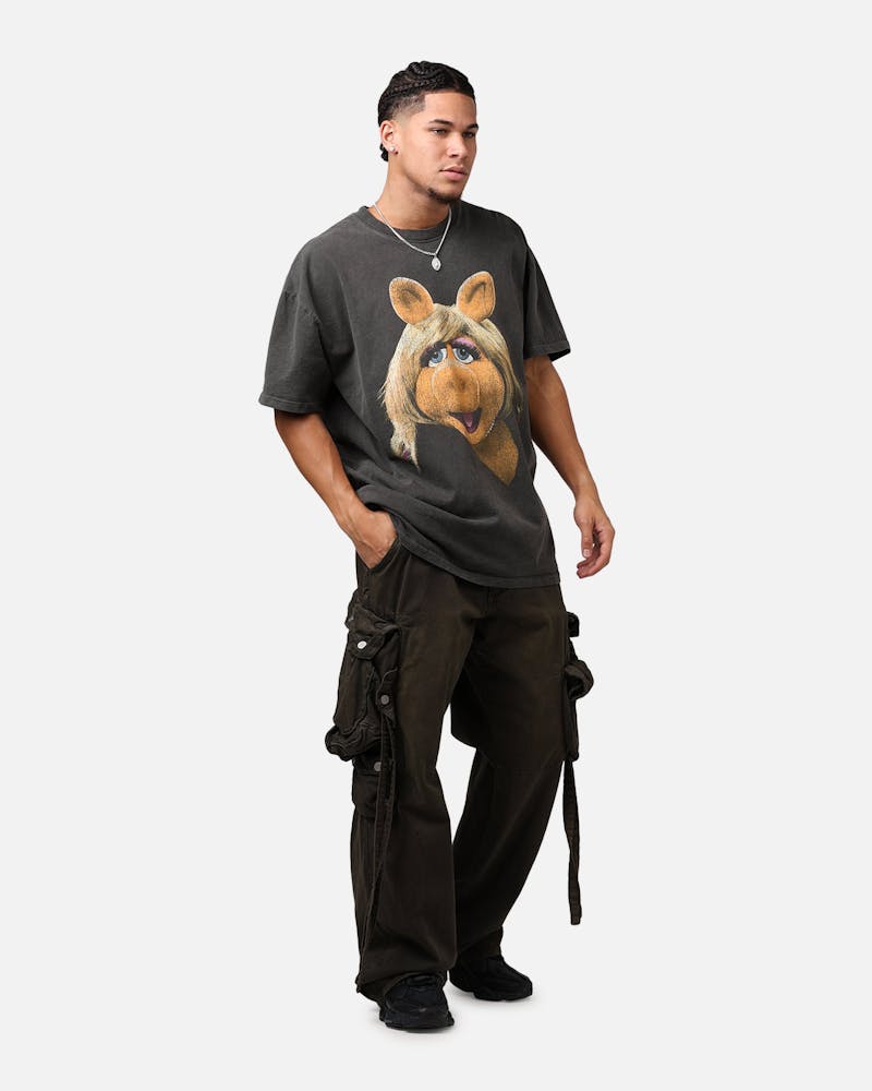 American Thrift Disney The Muppets Miss Piggy Heavyweight T-Shirt Black Wash thumbnail - 2