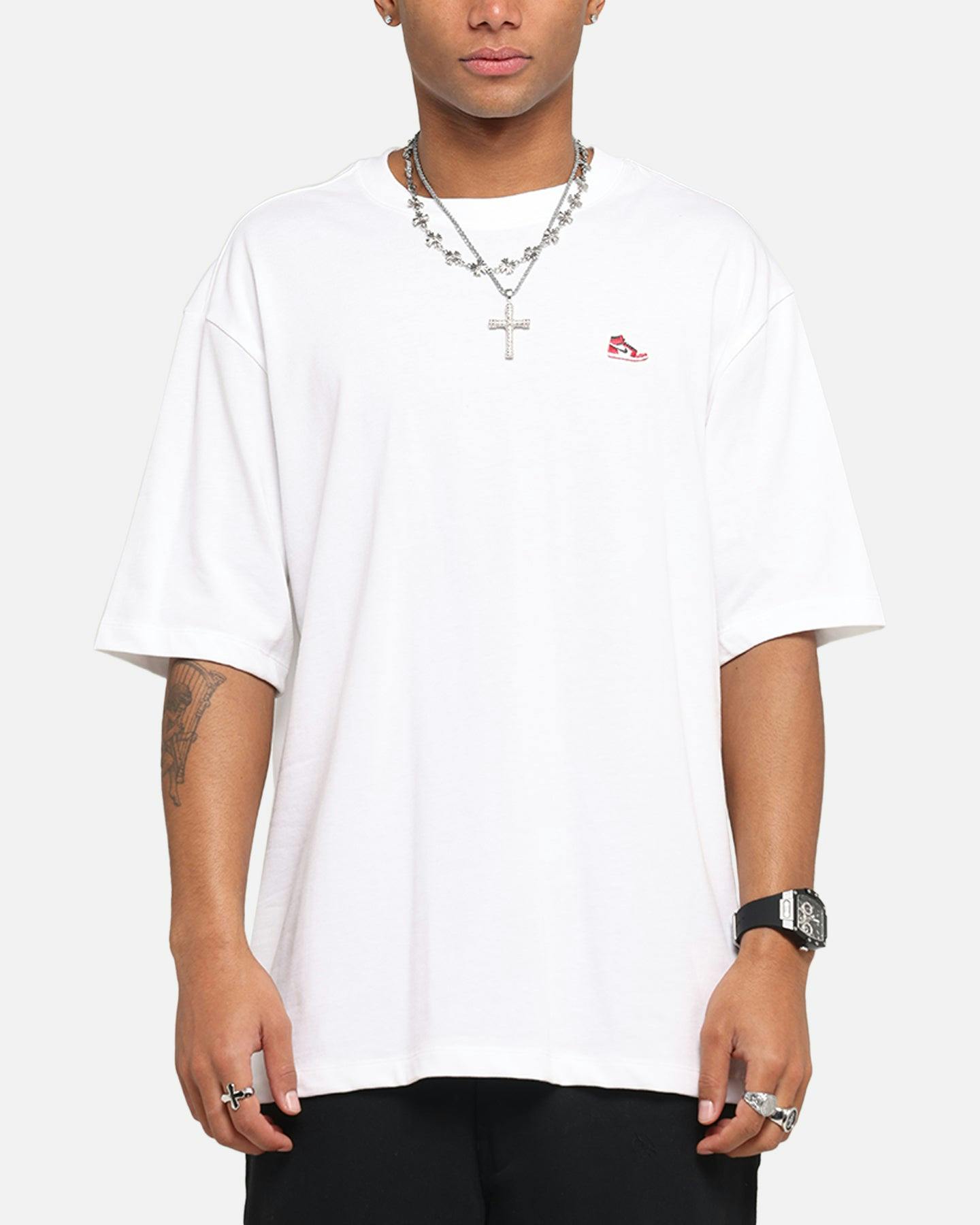 Jordan Brand Sneaker Patch Crewneck T-Shirt White/Varsity Red