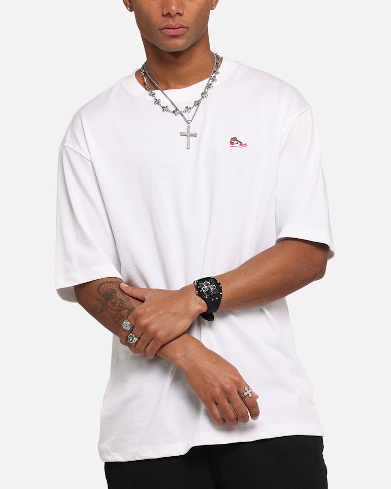 Jordan Brand Sneaker Patch Crewneck T-Shirt White/Varsity Red thumbnail - 5