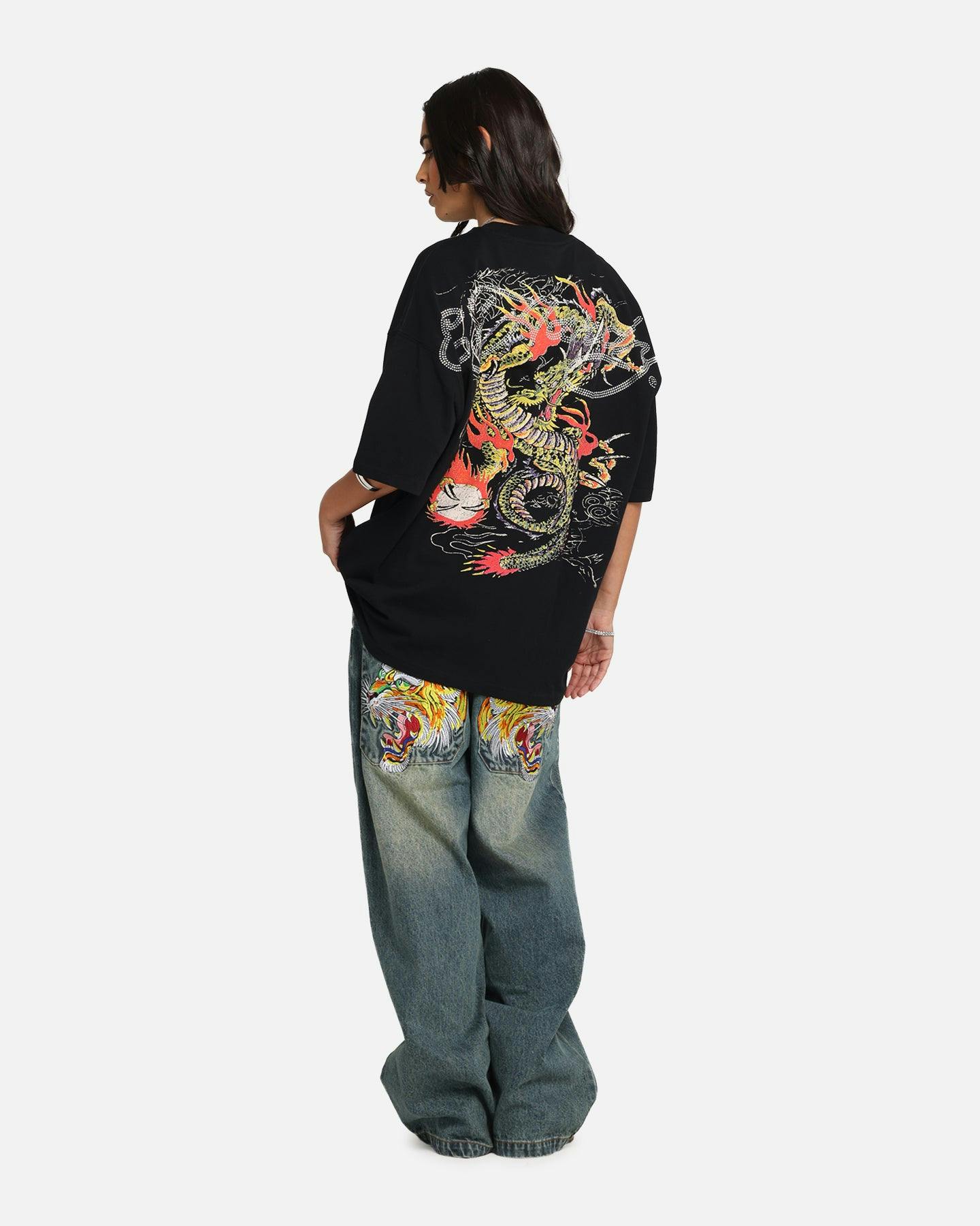 Ed Hardy Rhinestone Dragon Vintage T-Shirt Vintage Wash
