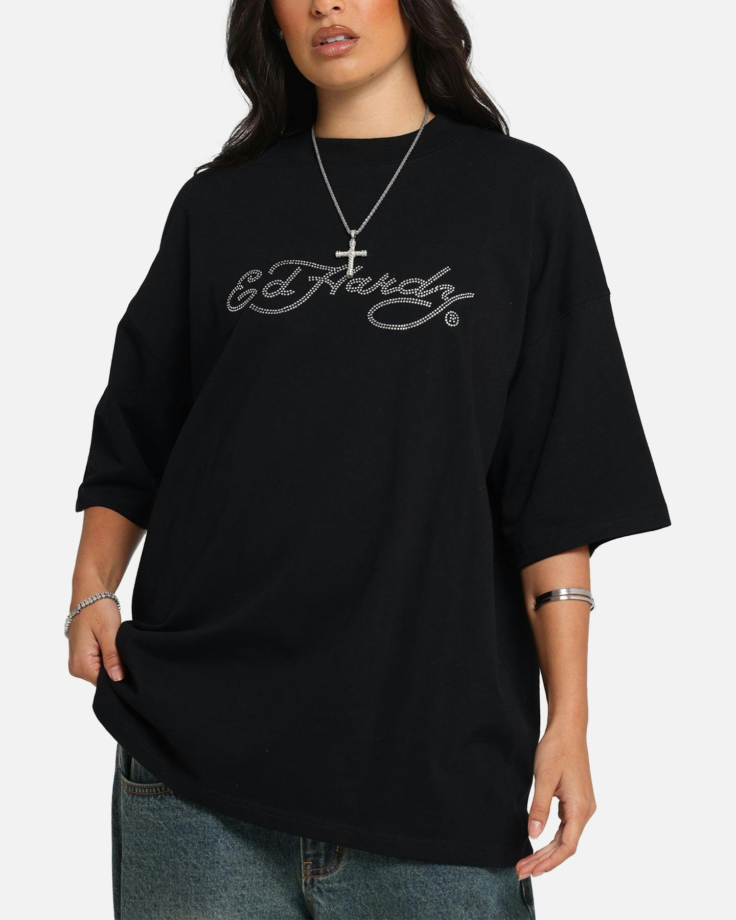 Ed Hardy Rhinestone Dragon Vintage T-Shirt Vintage Wash