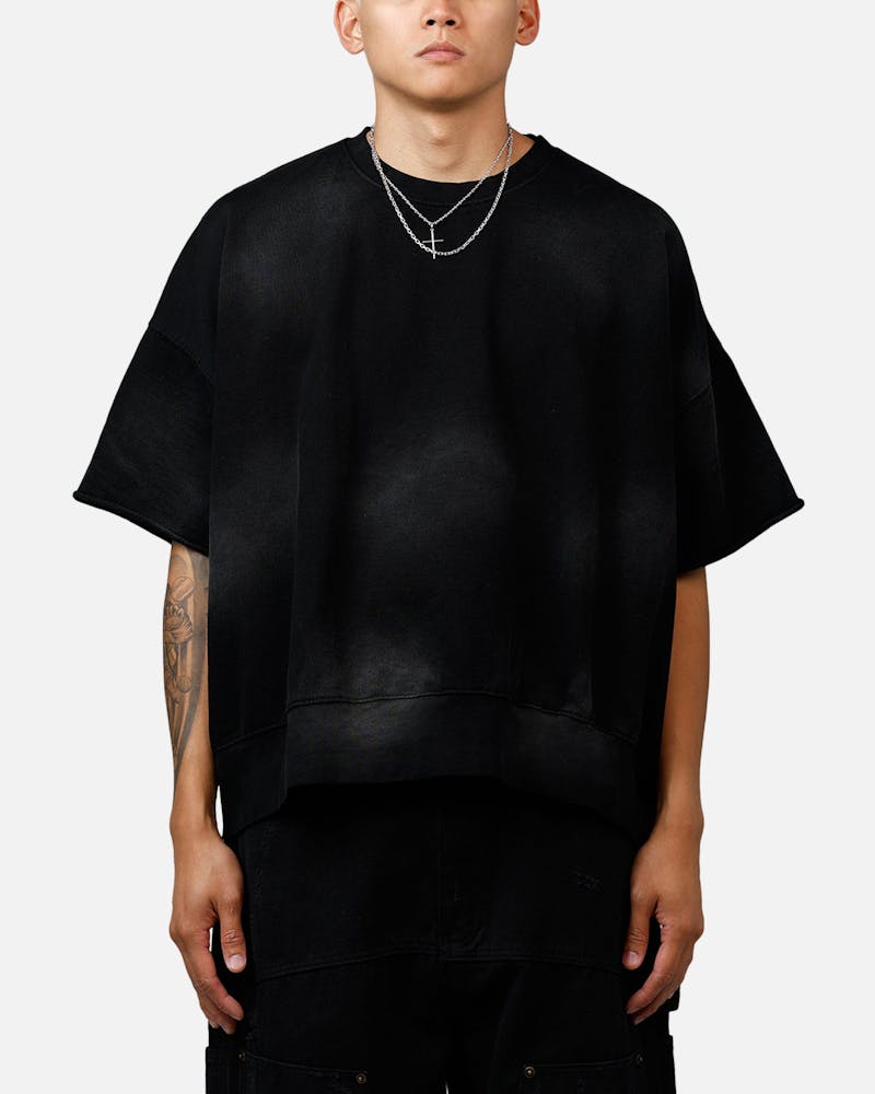 MNML Oversized Crewneck T-Shirt Washed Black thumbnail - 0