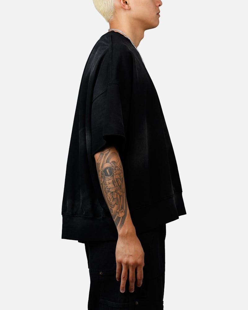 MNML Oversized Crewneck T-Shirt Washed Black thumbnail - 3