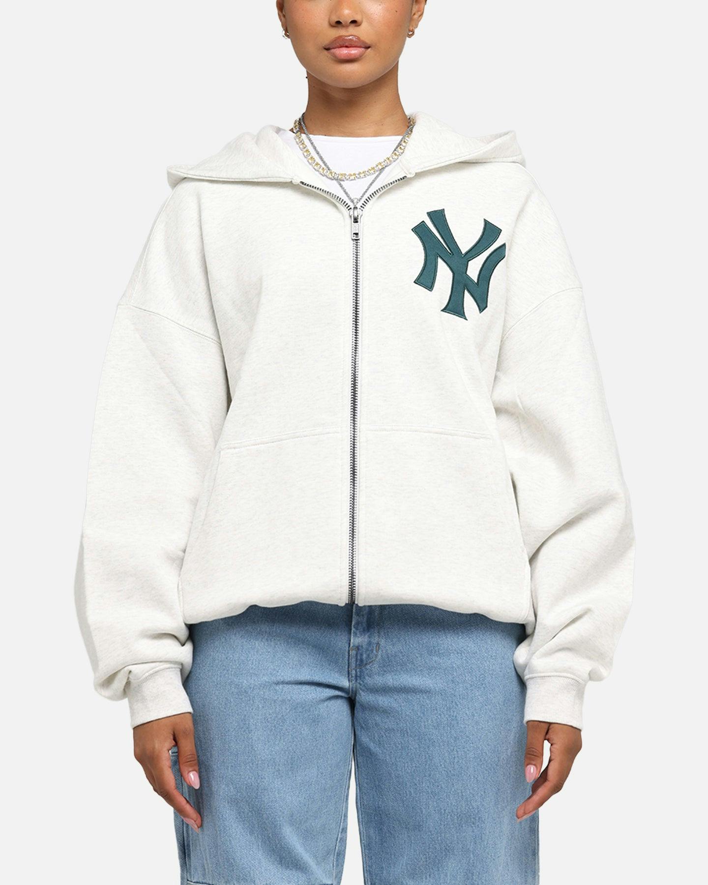 Majestic Athletic New York Yankees Arch FZ Boxy Hoodie White Marle