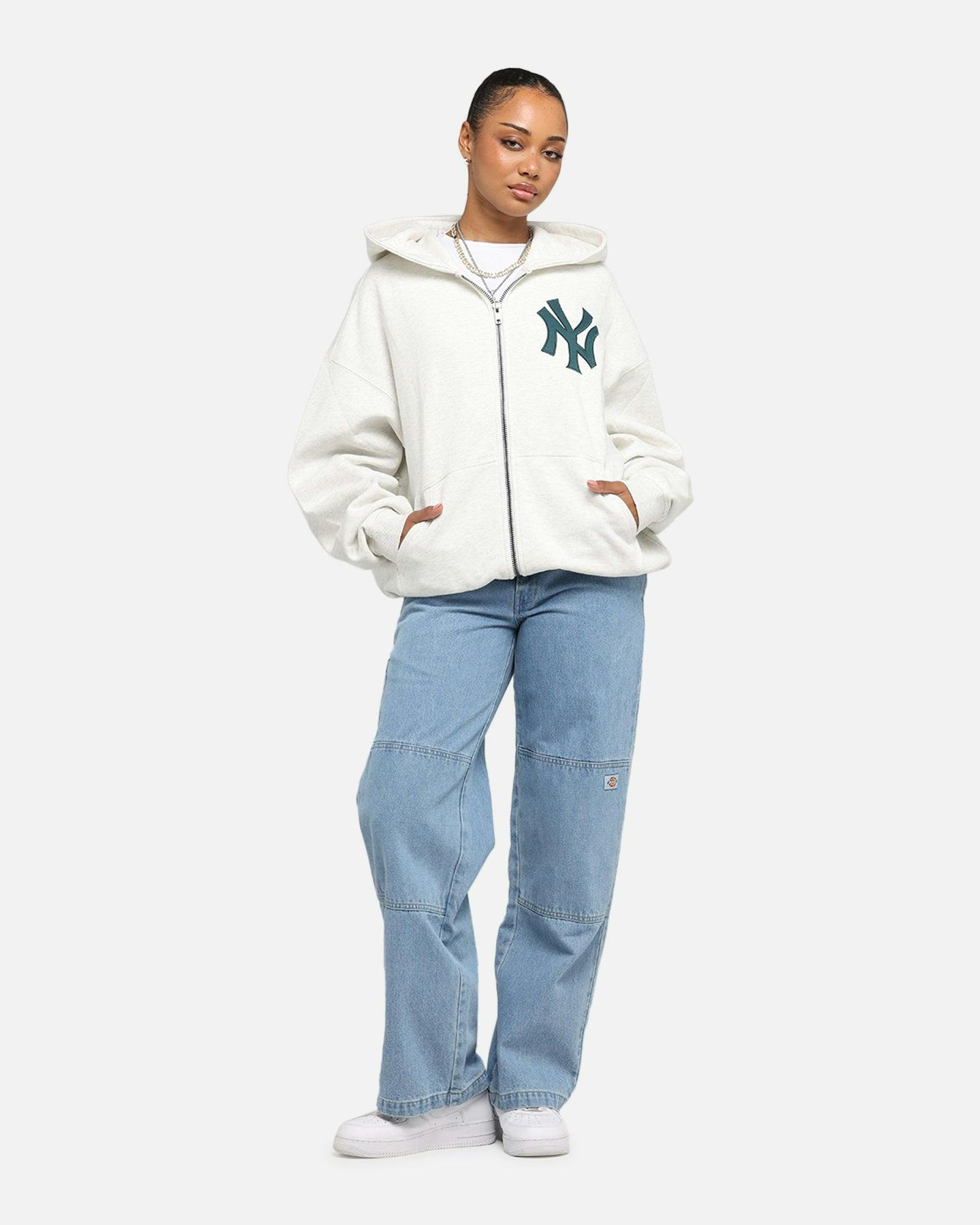 Majestic Athletic New York Yankees Arch FZ Boxy Hoodie White Marle