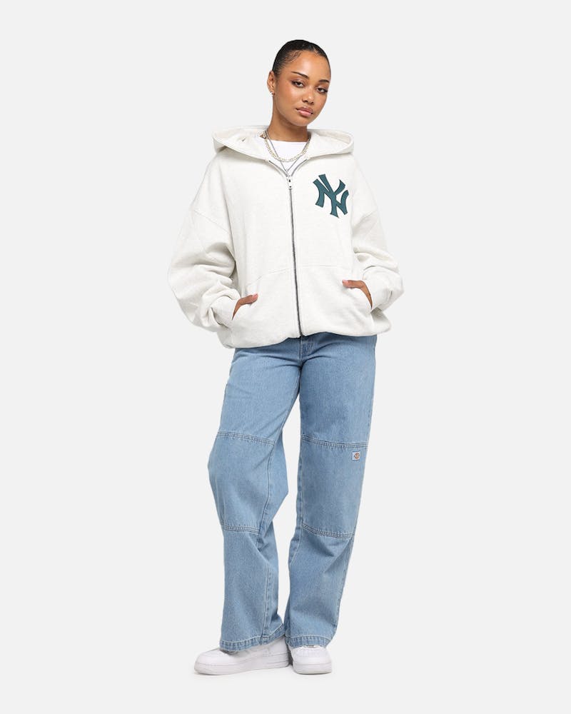 Majestic Athletic New York Yankees Arch FZ Boxy Hoodie White Marle thumbnail - 2