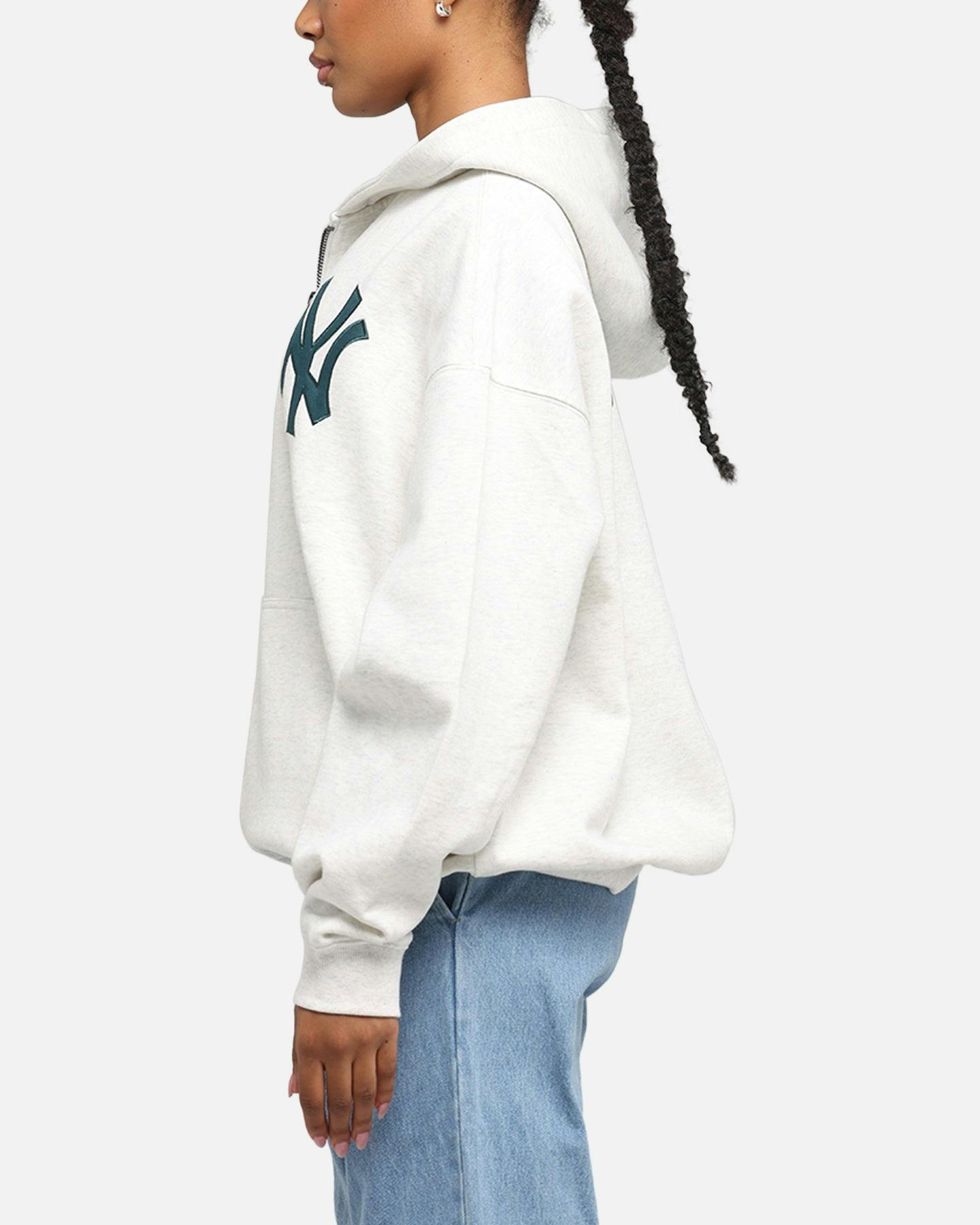 Majestic Athletic New York Yankees Arch FZ Boxy Hoodie White Marle