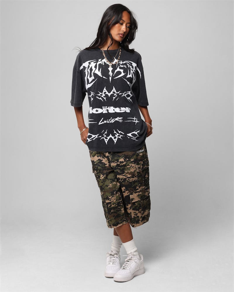 Loiter Metal Stacked Vintage T-Shirt Vintage Black