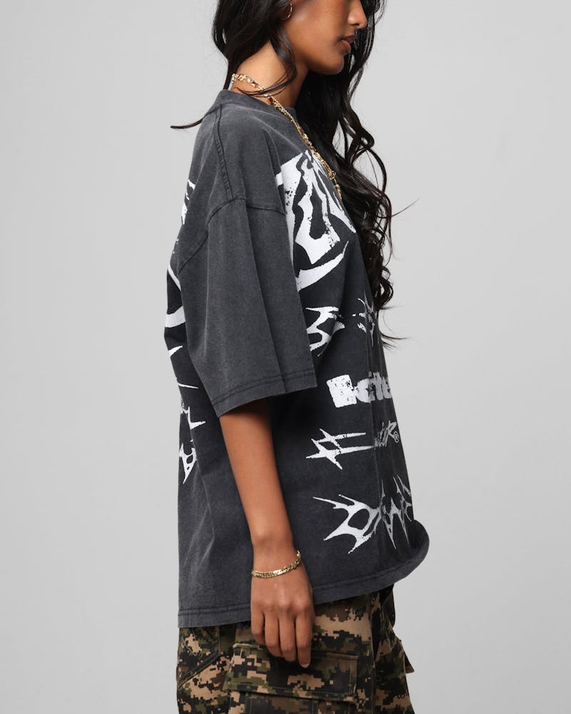 Loiter Metal Stacked Vintage T-Shirt Vintage Black