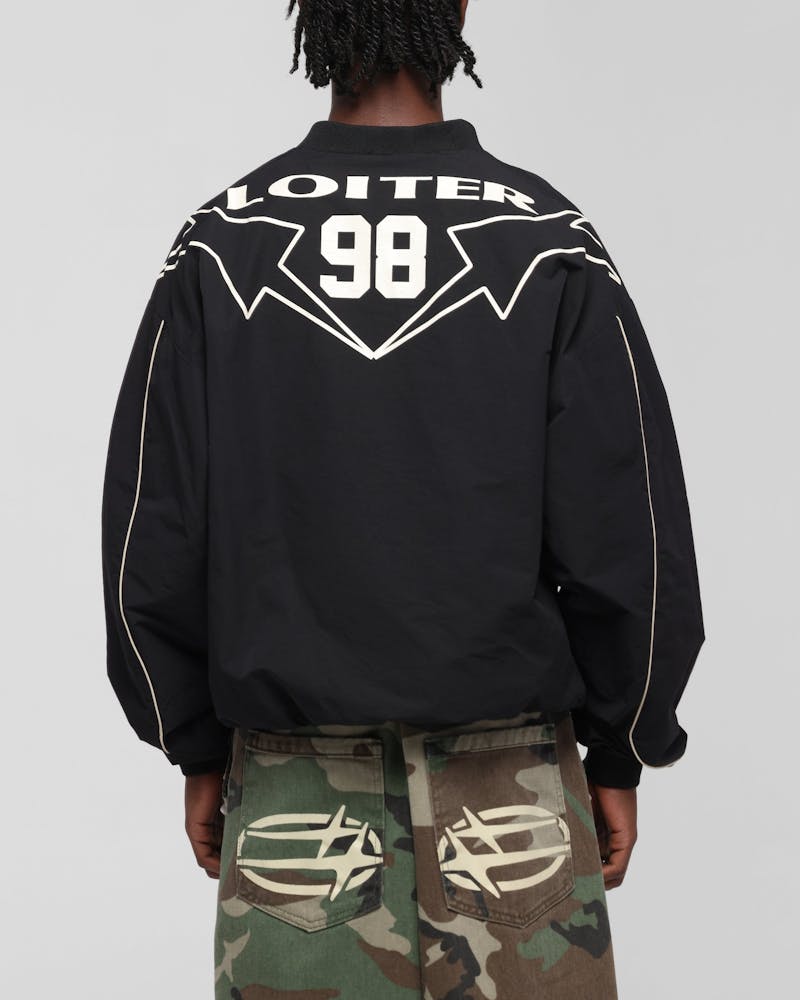 Loiter Racer Nylon Jersey Crewneck Black thumbnail - 1