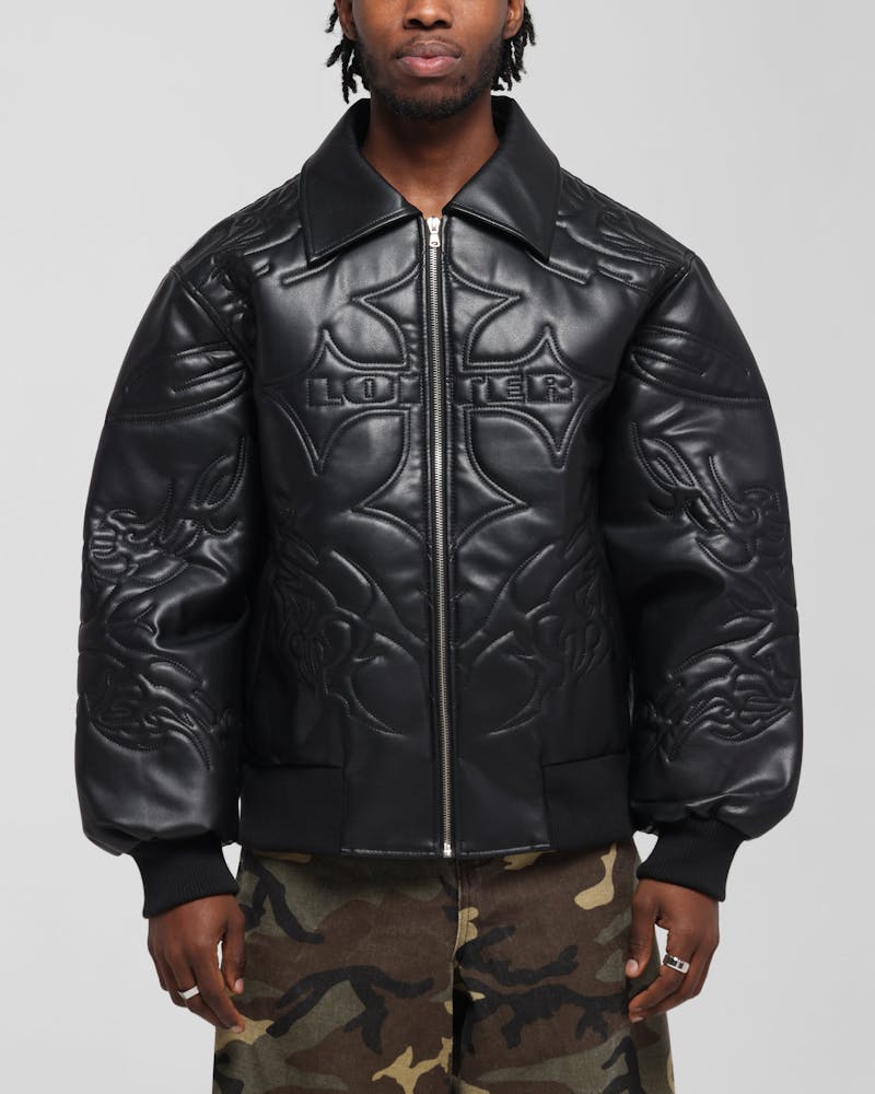 Loiter Fury Vegan Leather Jacket Washed Black thumbnail - 0