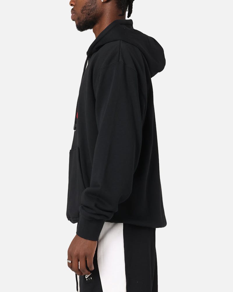 Jordan Essentials Loopback Fleece Pullover Hoodie Black/Red thumbnail - 4