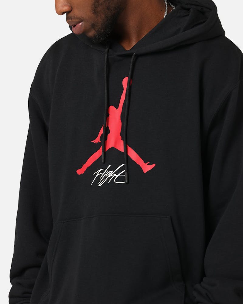 Jordan Essentials Loopback Fleece Pullover Hoodie Black/Red thumbnail - 5