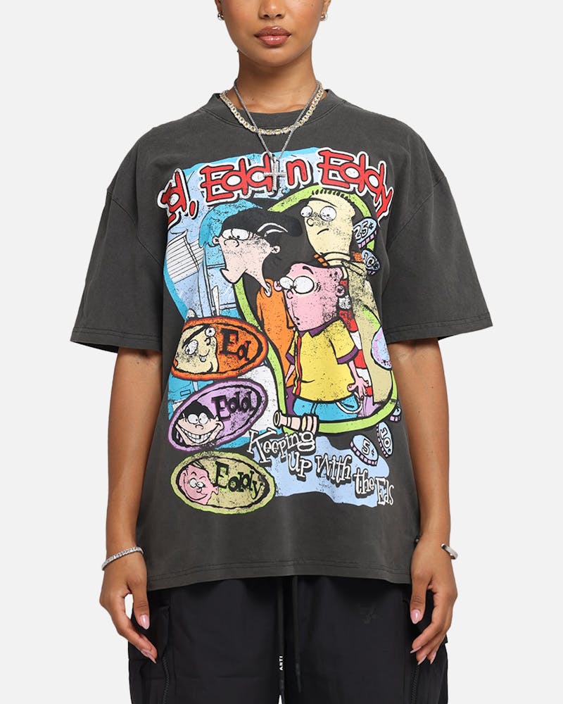 American Thrift X Cartoon Network Ed Edd N Eddy Heavy T-Shirt Black Wash thumbnail - 0