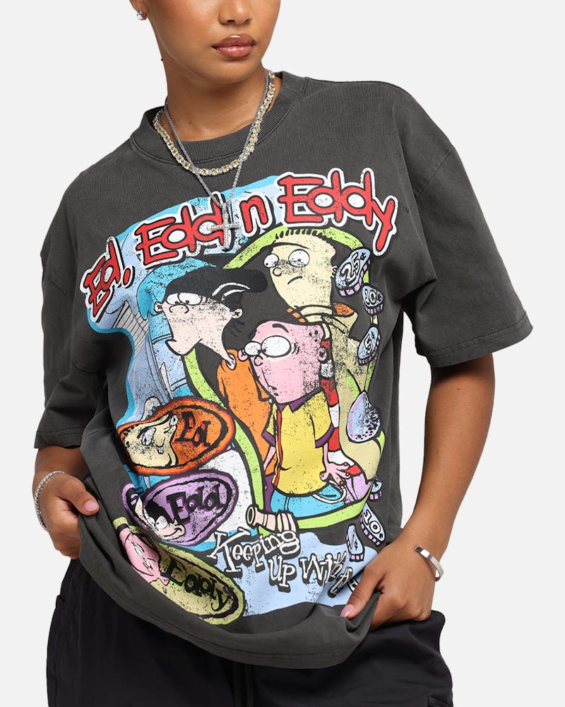 American Thrift X Cartoon Network Ed Edd N Eddy Heavy T-Shirt Black Wash thumbnail - 6
