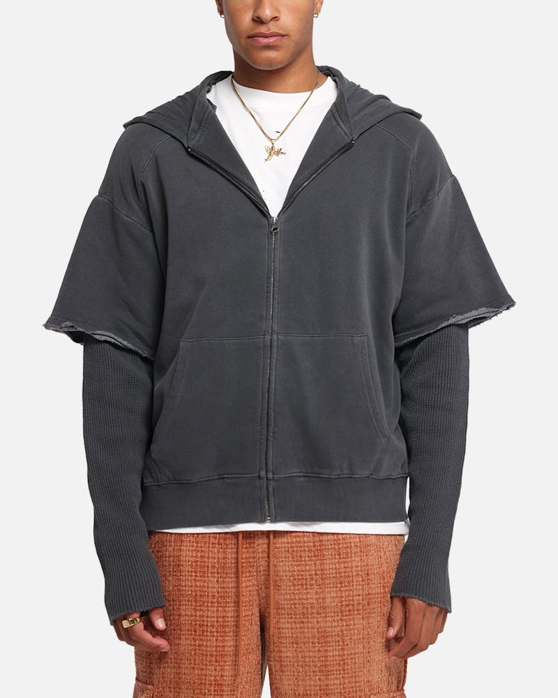 XXIII Hybrid Layered Hoodie Washed Black thumbnail - 0
