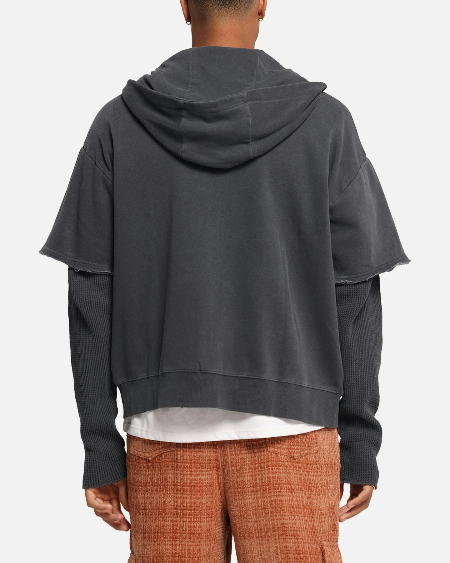 XXIII Hybrid Layered Hoodie Washed Black