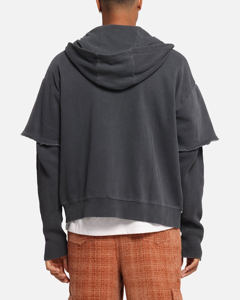 XXIII Hybrid Layered Hoodie Washed Black thumbnail - 2