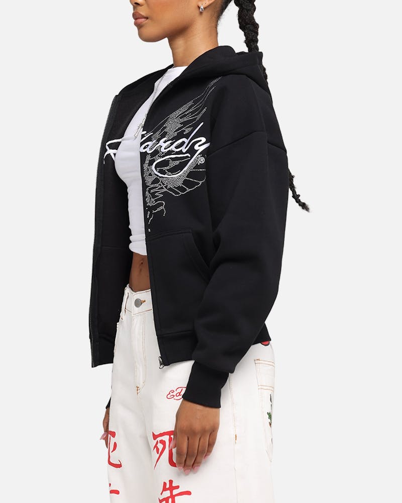 Ed Hardy Eagle Rhinestone Zip Hoodie Black thumbnail - 3