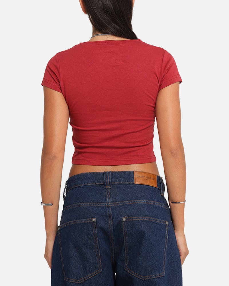 Ed Hardy Women's Rose Baby T-Shirt Red thumbnail - 2