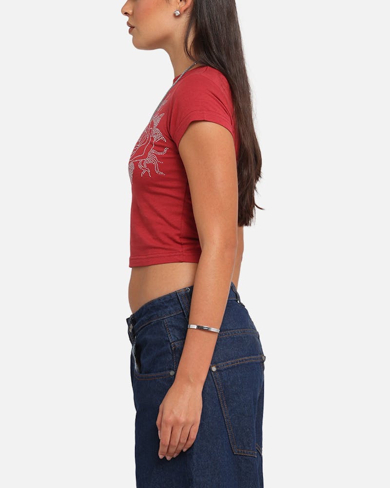 Ed Hardy Women's Rose Baby T-Shirt Red thumbnail - 4