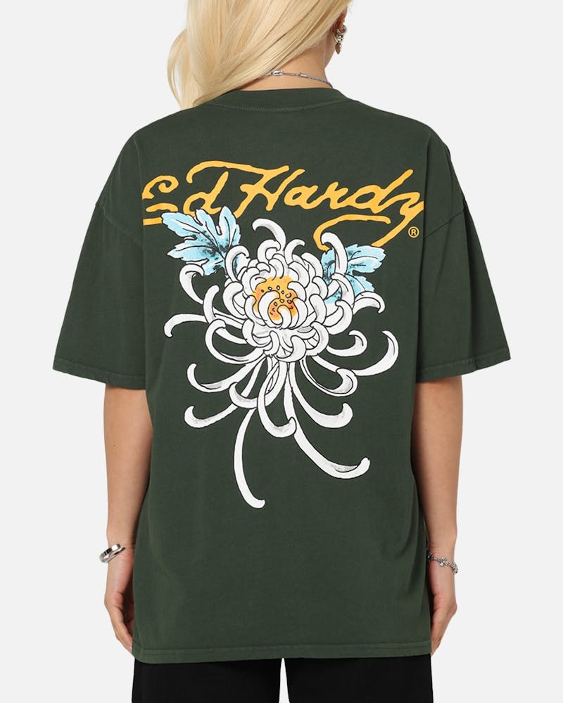 Ed Hardy Golden Bloom T-Shirt Pine Green