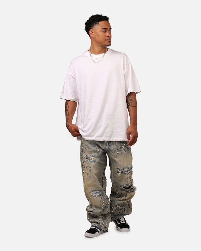 MNML Ultra Baggy Emo Denim Jeans Blue thumbnail - 1