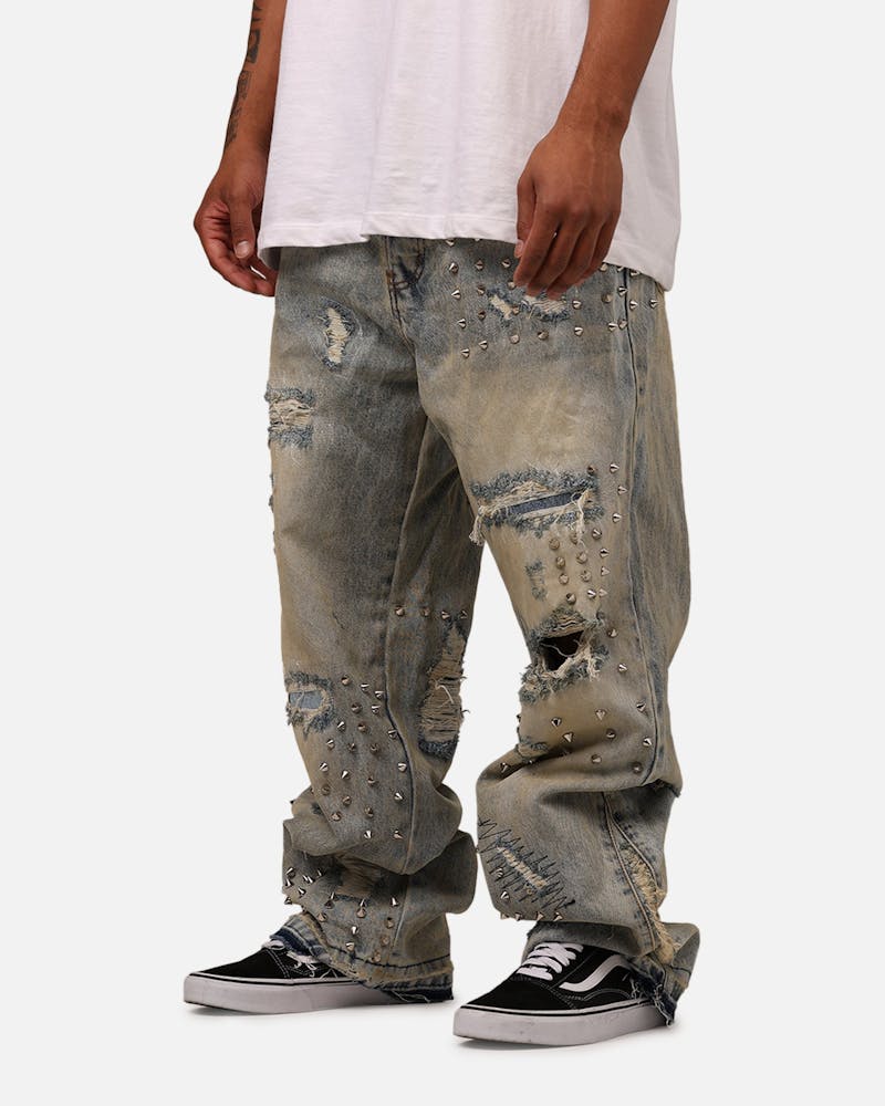MNML Ultra Baggy Emo Denim Jeans Blue thumbnail - 3