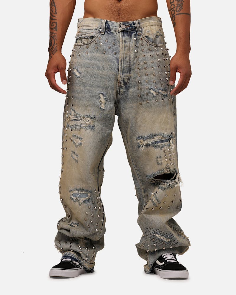 MNML Ultra Baggy Emo Denim Jeans Blue thumbnail - 5