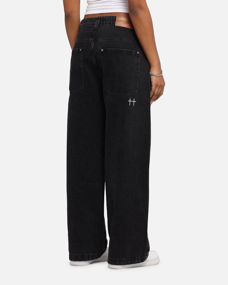 Saint Morta Amplus Tribal Rhinestone Jeans Black Shadow thumbnail - 5