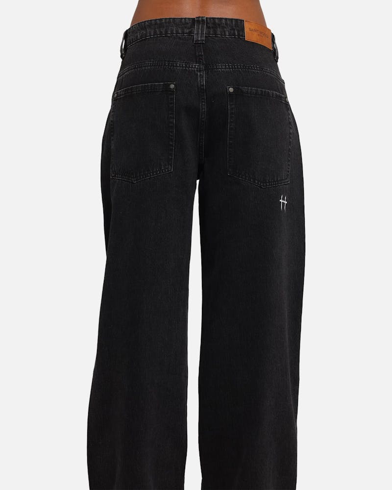 Saint Morta Amplus Tribal Rhinestone Jeans Black Shadow thumbnail - 7