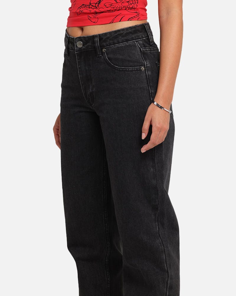 XXIII Women's High Rise Relaxed Jeans Washed Black thumbnail - 2