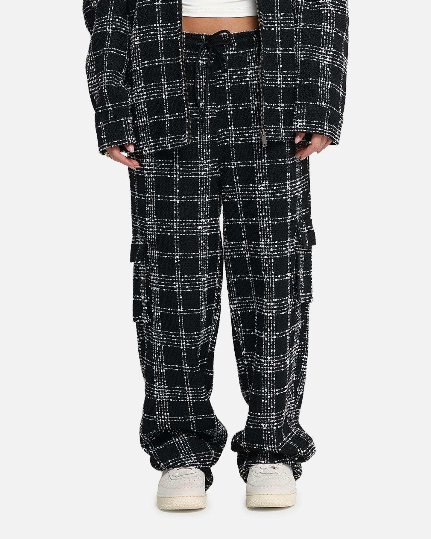 XXIII Boucle Tweed Cargo Pants Black/White