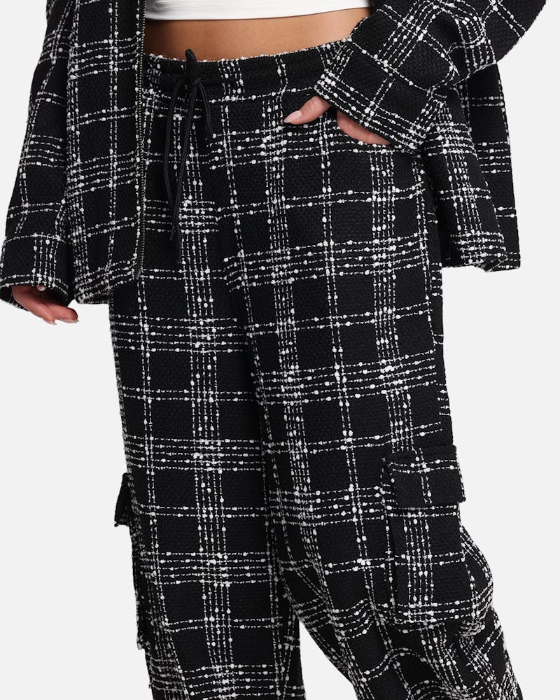 XXIII Boucle Tweed Cargo Pants Black/White thumbnail - 4