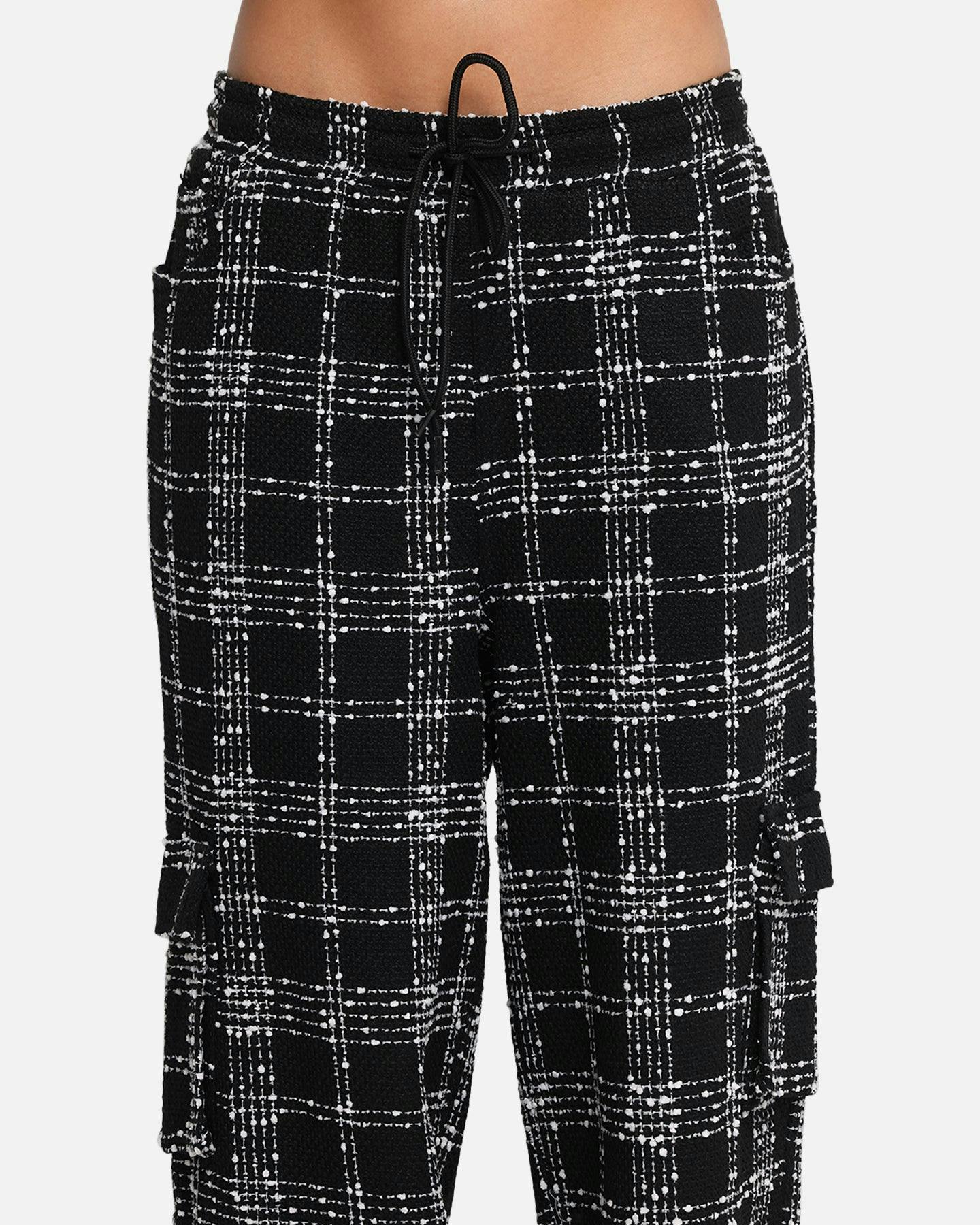 XXIII Boucle Tweed Cargo Pants Black/White