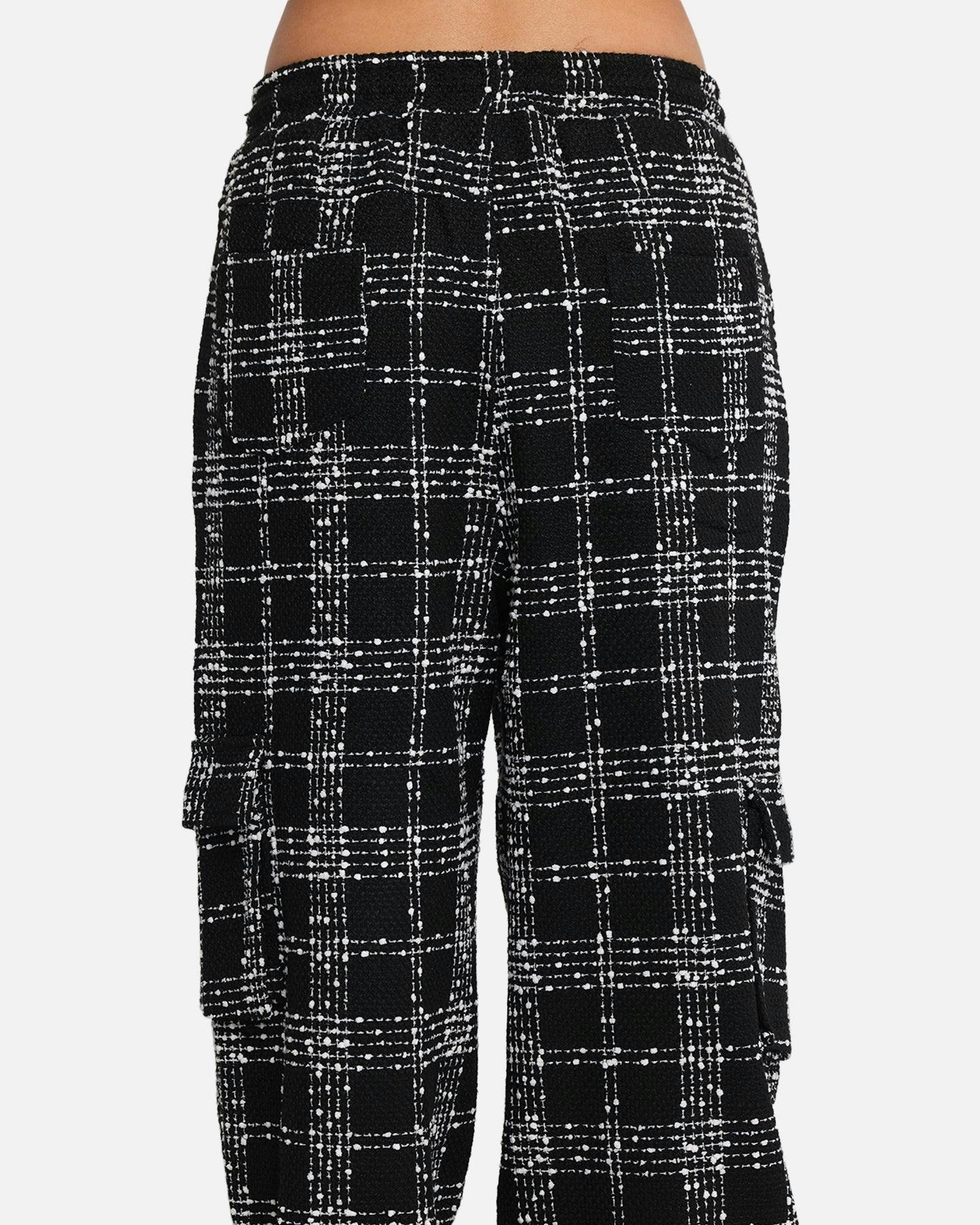 XXIII Boucle Tweed Cargo Pants Black/White