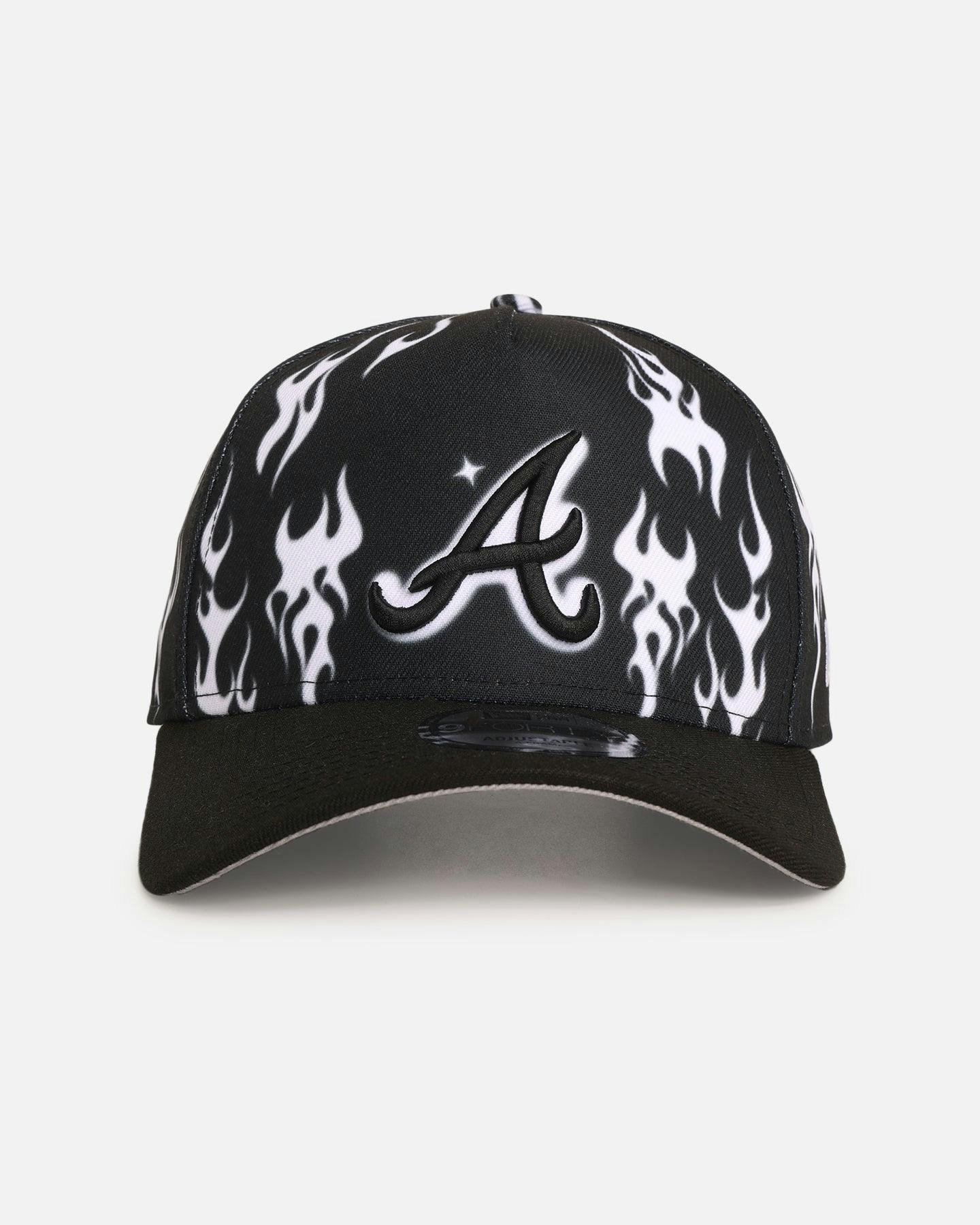 New Era Atlanta Braves 'Crown Flames' 9OFRTY A-Frame Snapback Black/White