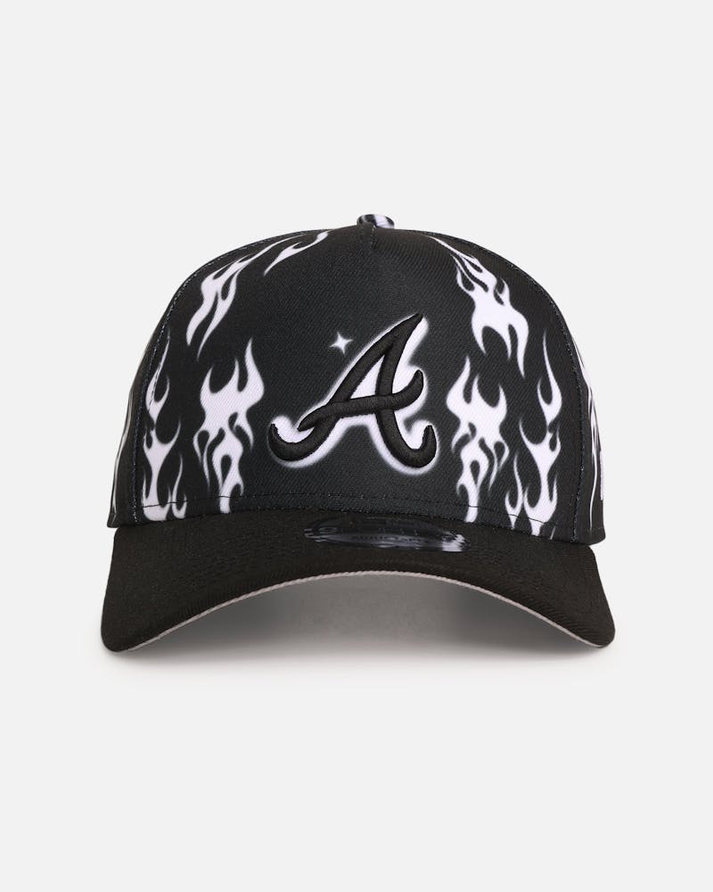 New Era Atlanta Braves 'Crown Flames' 9OFRTY A-Frame Snapback Black/White thumbnail - 0