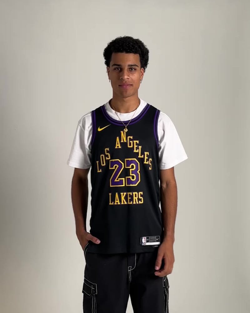 Nike Los Angeles Lakers Lebron James Dri-FIT Swingman Jersey Black thumbnail - 1
